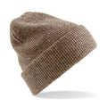 Heather Oatmeal - Front - Beechfield Heritage Adults Unisex Premium Plain Winter Beanie Hat