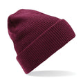 Burgundy - Front - Beechfield Heritage Adults Unisex Premium Plain Winter Beanie Hat
