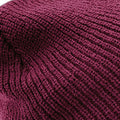 Burgundy - Back - Beechfield Heritage Adults Unisex Premium Plain Winter Beanie Hat