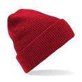 Classic Red - Front - Beechfield Heritage Adults Unisex Premium Plain Winter Beanie Hat