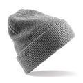 Heather Grey - Front - Beechfield Heritage Adults Unisex Premium Plain Winter Beanie Hat