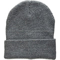 Heather Grey - Back - Beechfield Heritage Adults Unisex Premium Plain Winter Beanie Hat