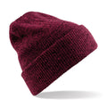 Antique Burgundy - Front - Beechfield Heritage Adults Unisex Premium Plain Winter Beanie Hat
