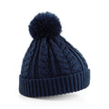French Navy - Front - Beechfield Unisex Heavyweight Cable Knit Snowstar Winter Beanie Hat