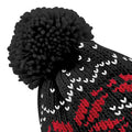 Black-Classic Red-White - Front - Beechfield Unisex Fair Isle Snowstar Winter Beanie Hat