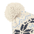 Off White-Navy-Sky Blue - Back - Beechfield Unisex Fair Isle Snowstar Winter Beanie Hat