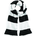 Black - White - Front - Beechfield Varsity Unisex Winter Scarf (Double Layer Knit)