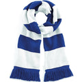 Bright Royal - White - Front - Beechfield Varsity Unisex Winter Scarf (Double Layer Knit)