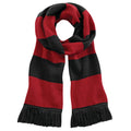 Black - Classic Red - Front - Beechfield Varsity Unisex Winter Scarf (Double Layer Knit)