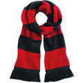 Black - Classic Red - Front - Beechfield Varsity Unisex Winter Scarf (Double Layer Knit)