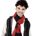 Black - Classic Red - Back - Beechfield Varsity Unisex Winter Scarf (Double Layer Knit)