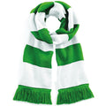 Kelly Green - White - Front - Beechfield Varsity Unisex Winter Scarf (Double Layer Knit)