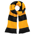 Black - Gold - Front - Beechfield Varsity Unisex Winter Scarf (Double Layer Knit)