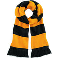 Black - Gold - Front - Beechfield Varsity Unisex Winter Scarf (Double Layer Knit)