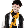 Black - Gold - Back - Beechfield Varsity Unisex Winter Scarf (Double Layer Knit)