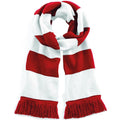 Classic Red - White - Front - Beechfield Varsity Unisex Winter Scarf (Double Layer Knit)