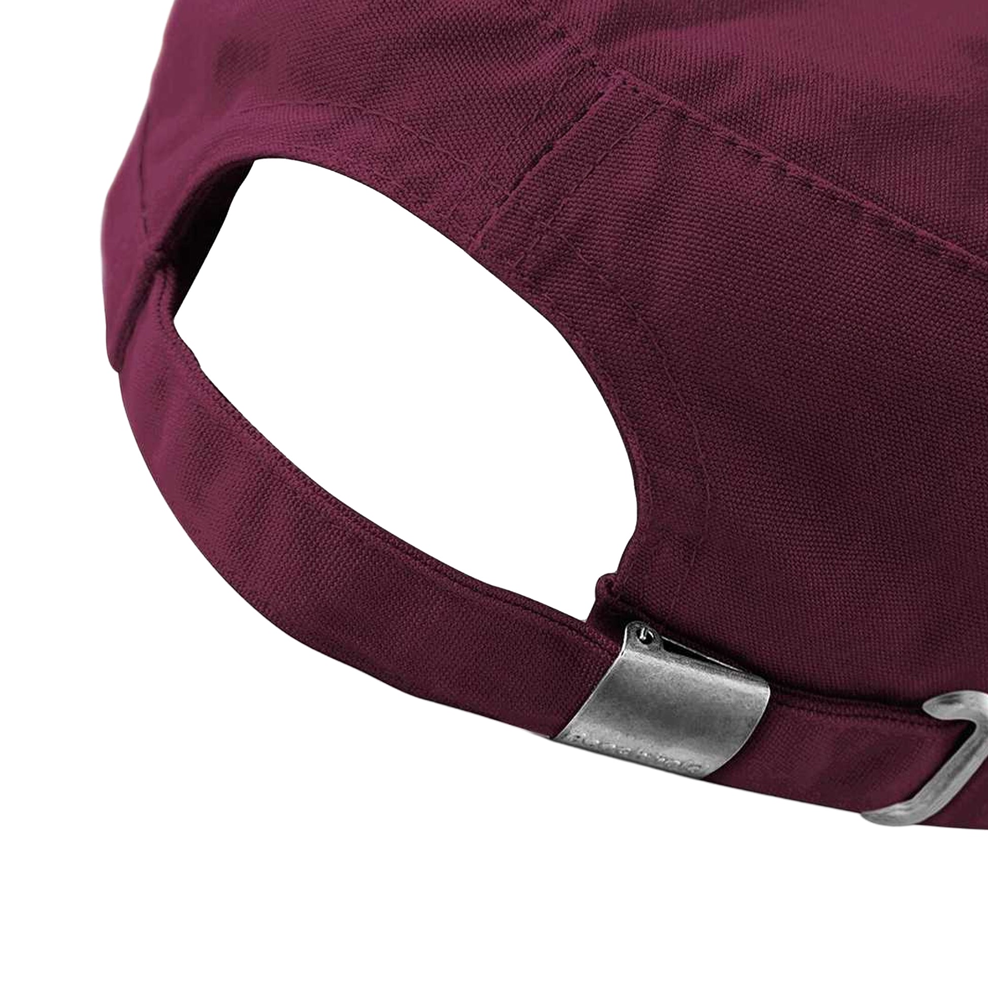 Burgundy - Side - Beechfield Army Cap - Headwear