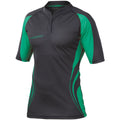 Black - Emerald Green - Front - KooGa Mens Tight Fit Curve Premium Match Sports Shirt
