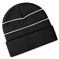 Black - Back - Beechfield Enhanced-viz Hi-Vis Knitted Winter Hat