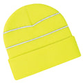 French Navy - Side - Beechfield Enhanced-viz Hi-Vis Knitted Winter Hat