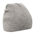 Heather Grey - Front - Beechfield Plain Basic Knitted Winter Beanie Hat