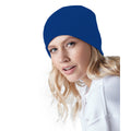 Bright Royal - Side - Beechfield Plain Basic Knitted Winter Beanie Hat