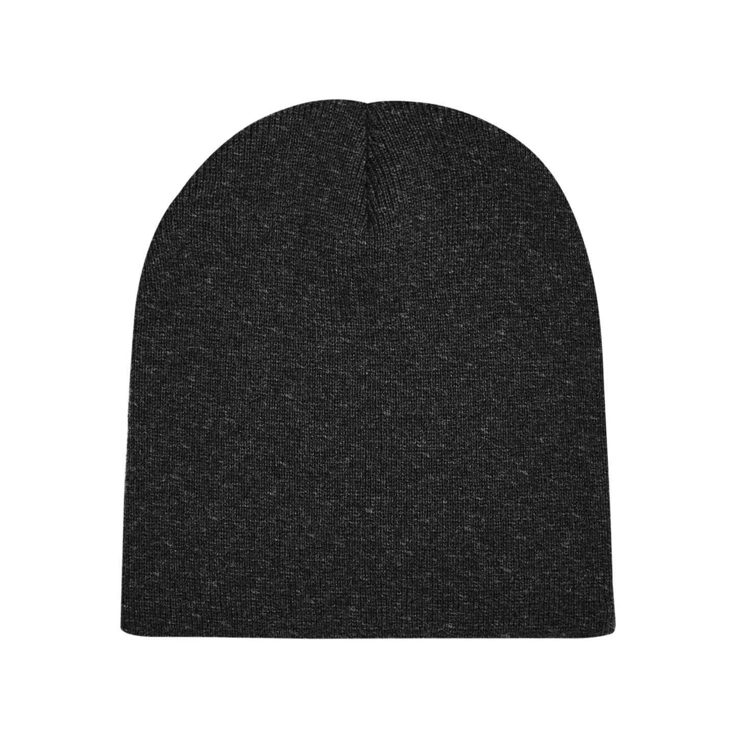 Charcoal - Back - Beechfield Plain Basic Knitted Winter Beanie Hat