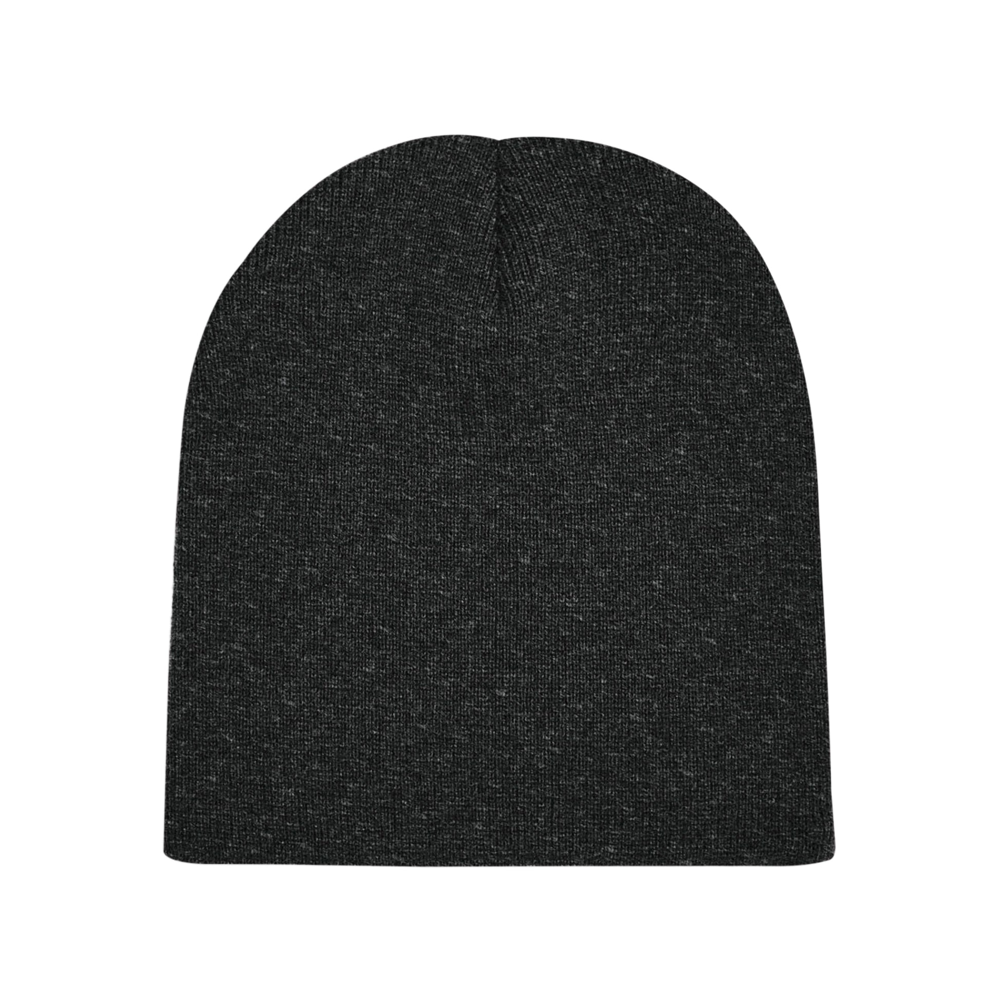 Charcoal - Back - Beechfield Plain Basic Knitted Winter Beanie Hat