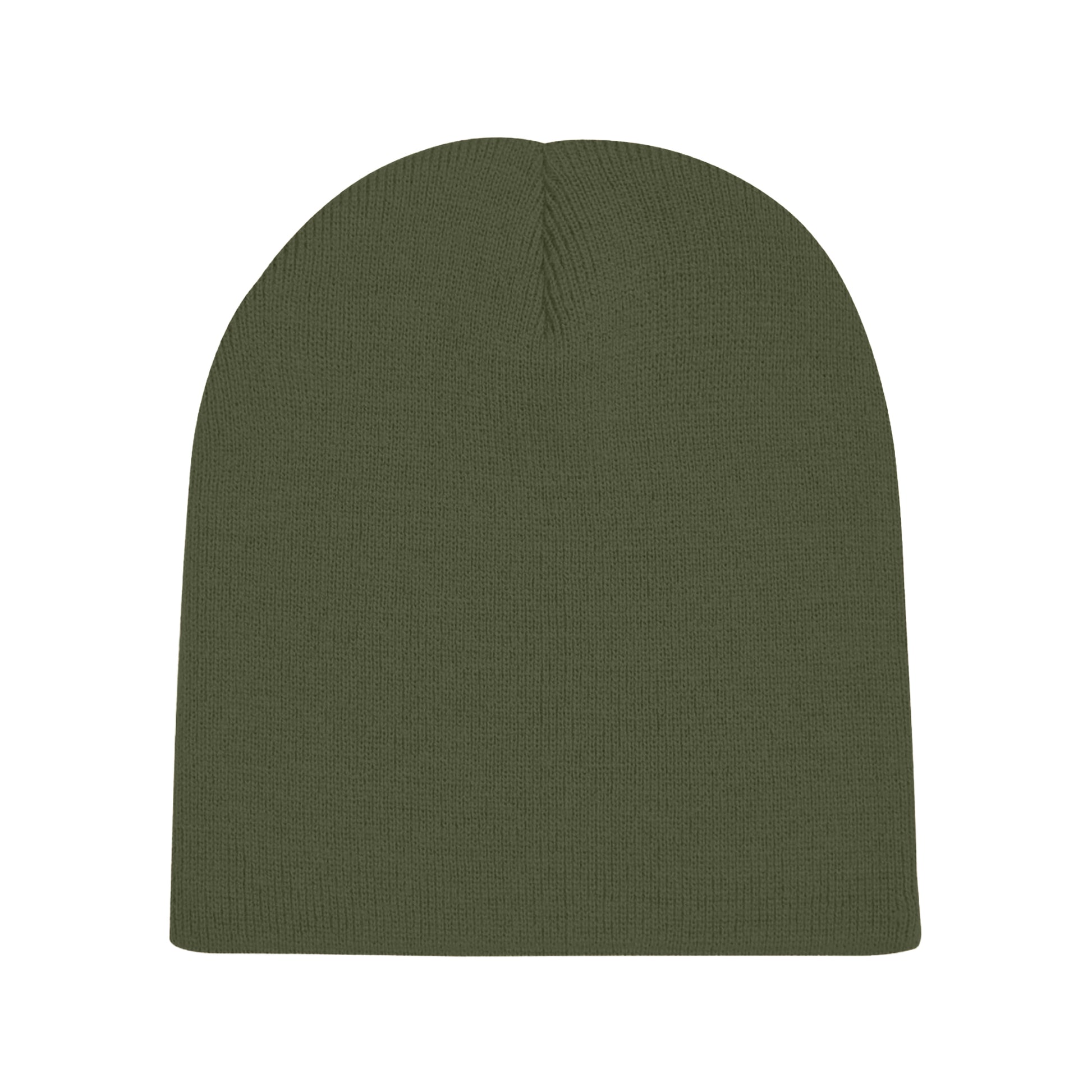 Olive Green - Back - Beechfield Plain Basic Knitted Winter Beanie Hat