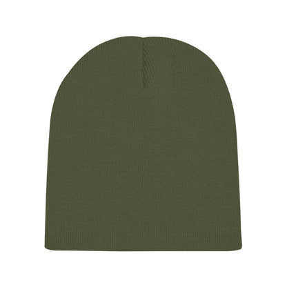 Olive Green - Back - Beechfield Plain Basic Knitted Winter Beanie Hat