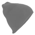 Graphite Grey - Front - Beechfield Plain Basic Knitted Winter Beanie Hat