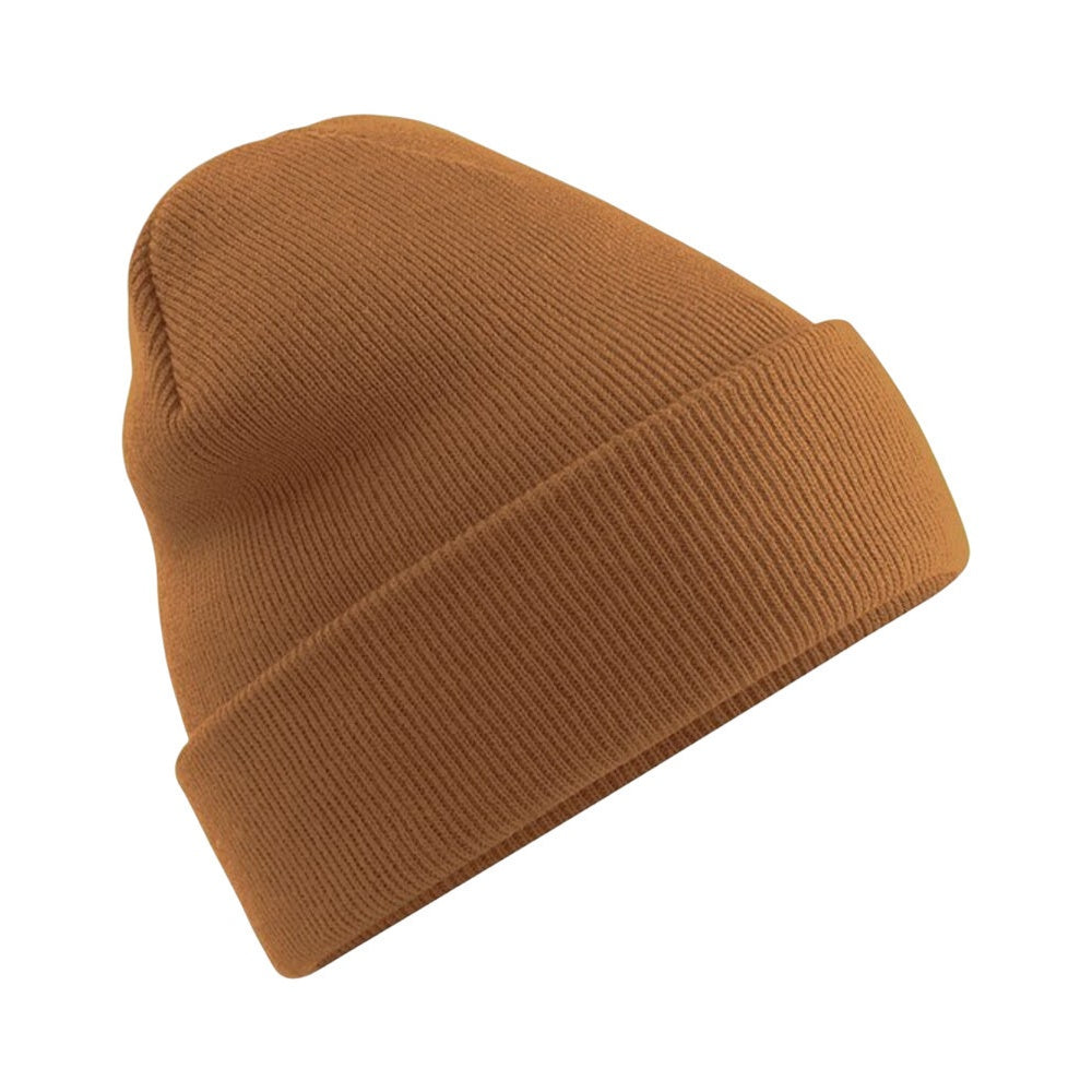 Caramel - Front - Beechfield Soft Feel Knitted Winter Hat