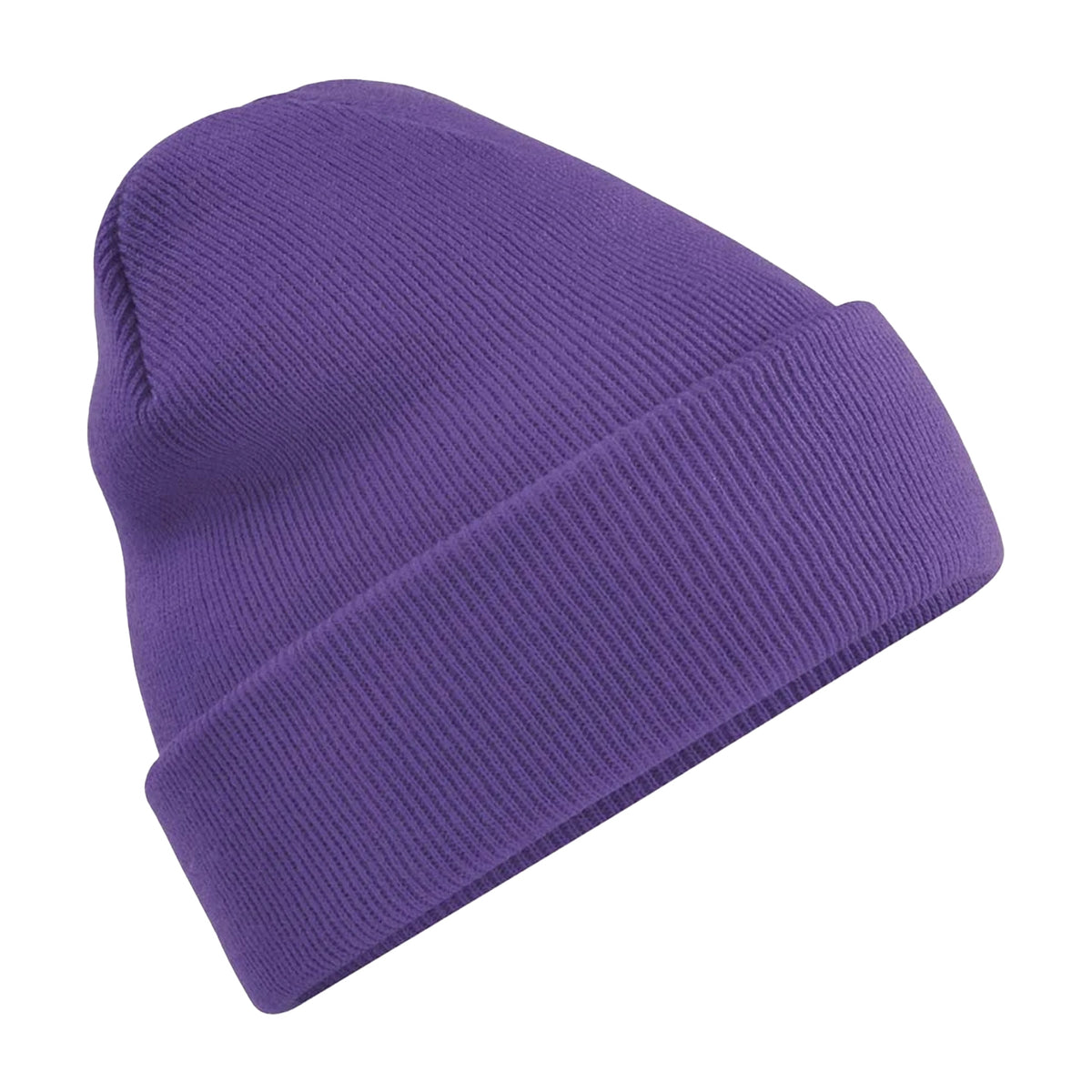 Purple - Front - Beechfield Soft Feel Knitted Winter Hat