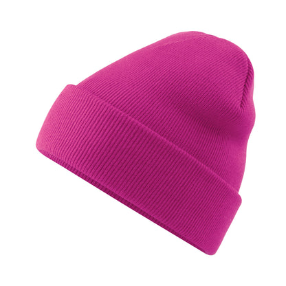 Festival Fuchsia - Back - Beechfield Soft Feel Knitted Winter Hat