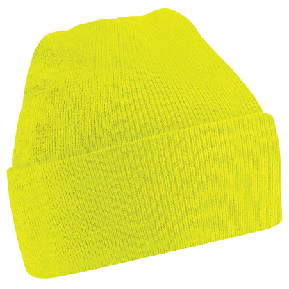 Fluorescent Yellow - Front - Beechfield Soft Feel Knitted Winter Hat