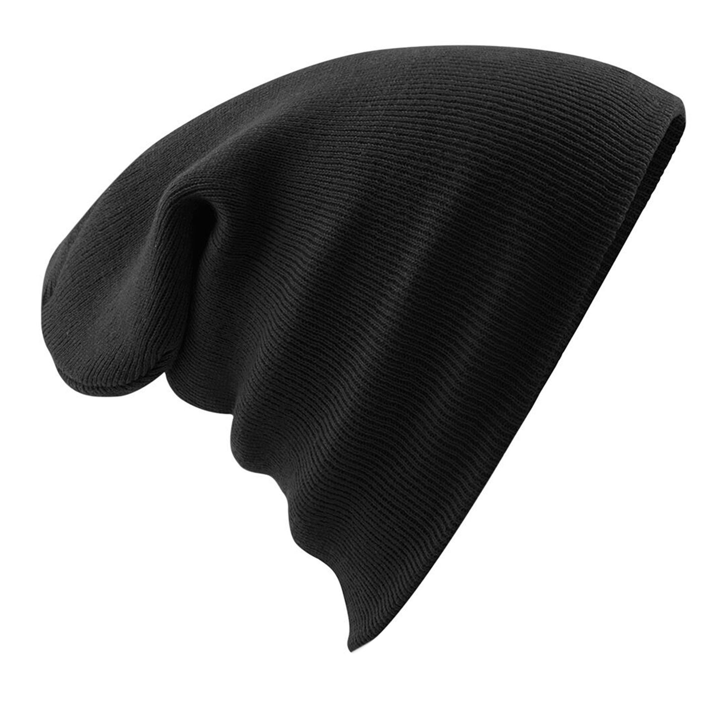 Black - Back - Beechfield Soft Feel Knitted Winter Hat