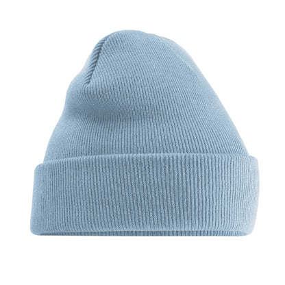 Dusty Blue - Front - Beechfield Soft Feel Knitted Winter Hat