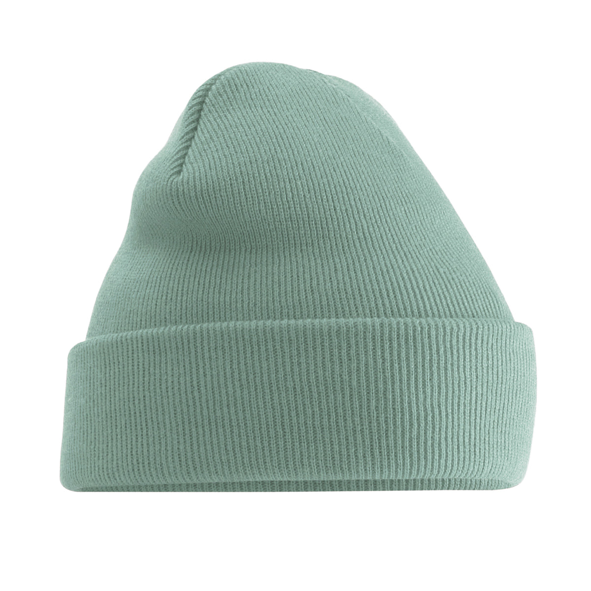 Dusty Green - Front - Beechfield Soft Feel Knitted Winter Hat