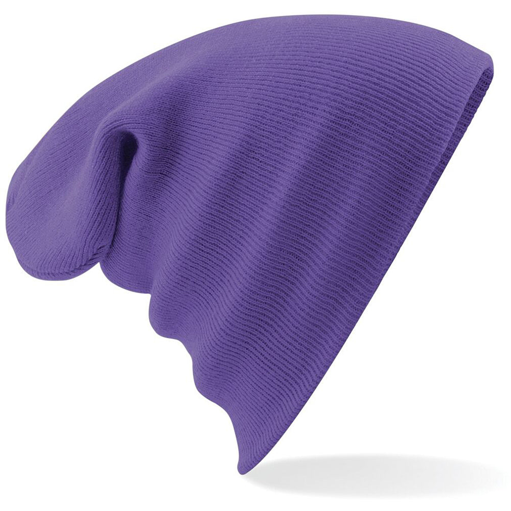 Purple - Back - Beechfield Soft Feel Knitted Winter Hat