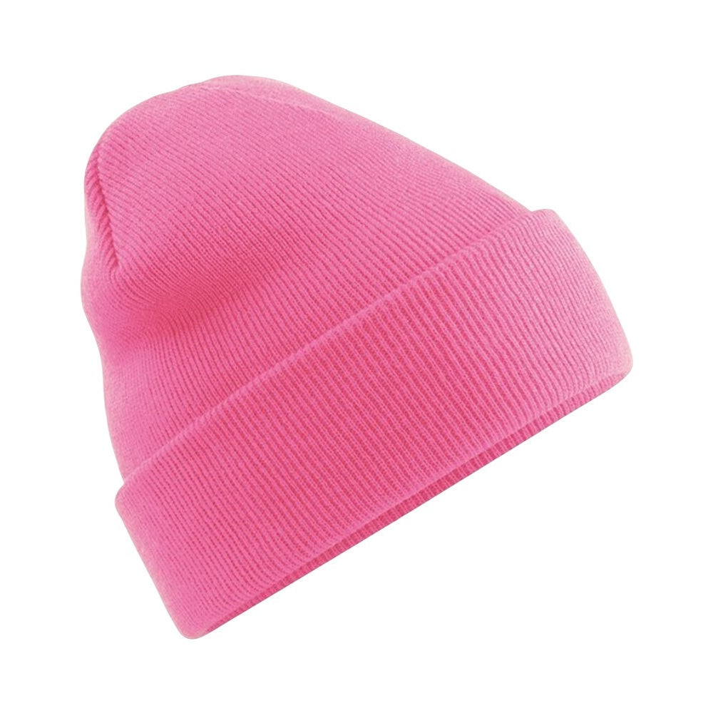 True Pink - Front - Beechfield Soft Feel Knitted Winter Hat