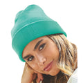 Purple - Side - Beechfield Soft Feel Knitted Winter Hat