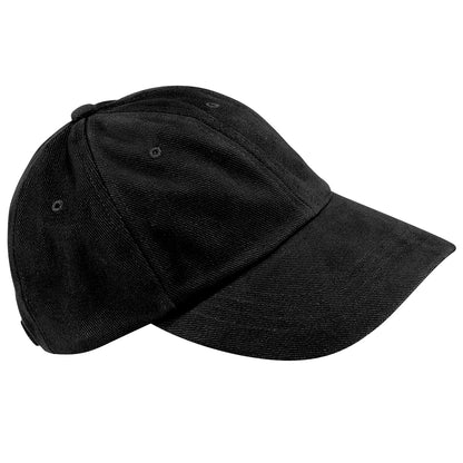 Black - Back - Beechfield Unisex Low Profile Heavy Brushed Cotton Baseball Cap