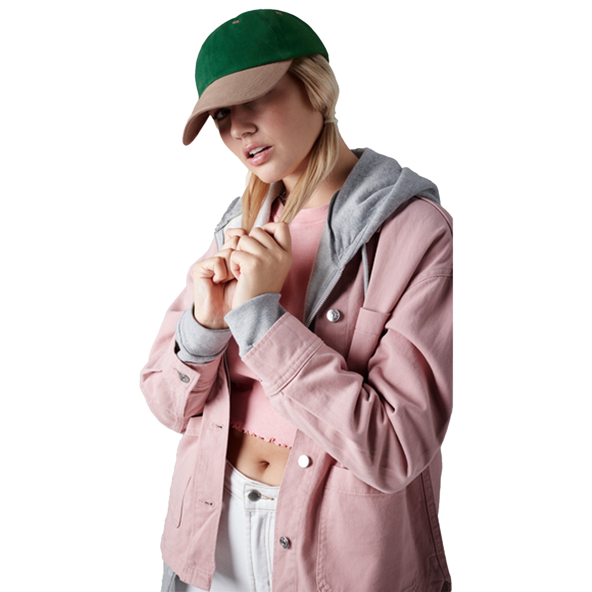 Forest-Taupe - Side - Beechfield Unisex Low Profile Heavy Brushed Cotton Baseball Cap