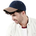 French Navy-Taupe - Back - Beechfield Unisex Low Profile Heavy Brushed Cotton Baseball Cap