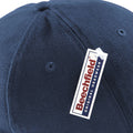 French Navy-Stone - Side - Beechfield Unisex Pro-Style Heavy Brushed Cotton Baseball Cap - Headwear