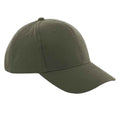 Olive Green - Back - Beechfield Unisex Pro-Style Heavy Brushed Cotton Baseball Cap - Headwear