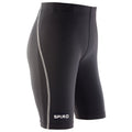 Black - Front - Spiro Unisex Base Layer Bodyfit Junior Sports Shorts