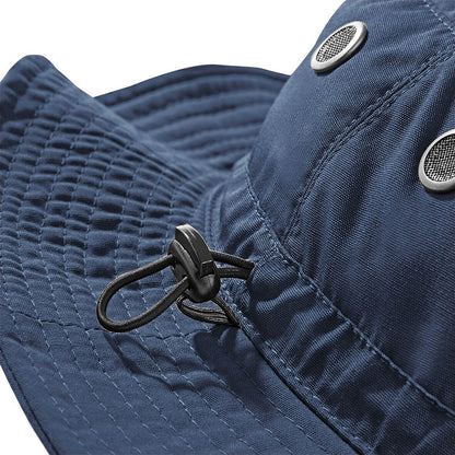 Navy - Back - Beechfield Summer Cargo Bucket Hat - Headwear (UPF50 Protection)