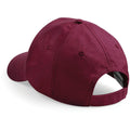 Burgundy - Back - Beechfield Plain Unisex Junior Original 5 Panel Baseball Cap