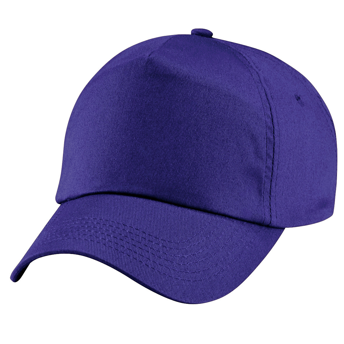 Purple - Front - Beechfield Plain Unisex Junior Original 5 Panel Baseball Cap